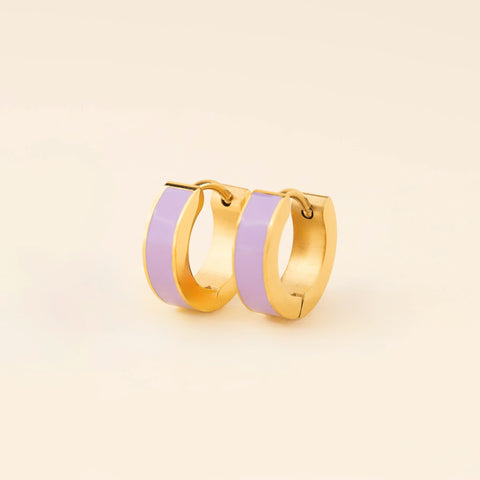Color Chunky Huggie Hoop Earrings