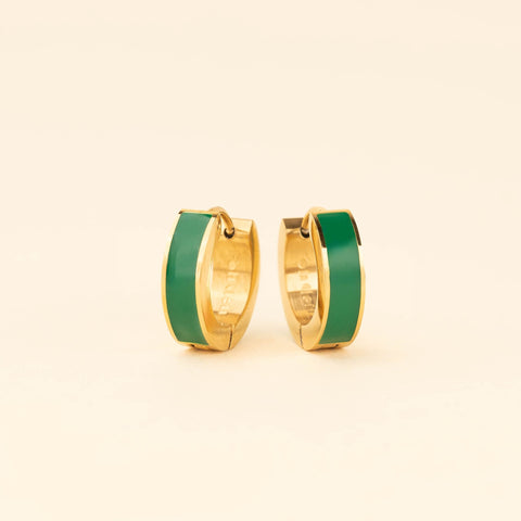 Color Chunky Huggie Hoop Earrings