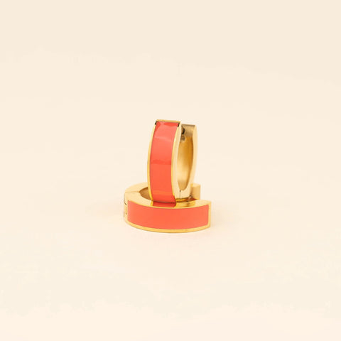 Color Chunky Huggie Hoop Earrings