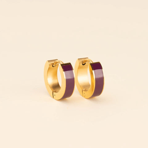 Color Chunky Huggie Hoop Earrings