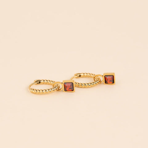 July Birthstone Huggie Hoop Charms