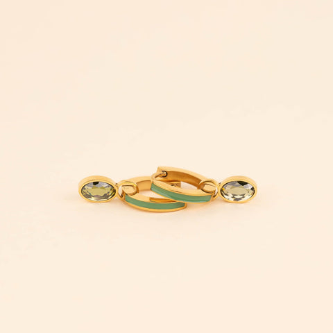 August Birthstone Huggie Hoop Charms