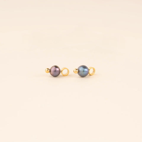 Natural Pearl Huggie Hoop Charms