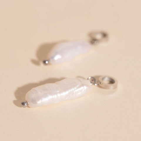 Baroque Natural Pearl Huggie Hoop Charms