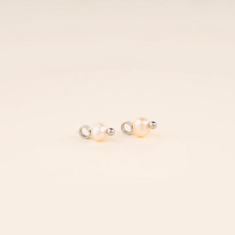 Natural Pearl Huggie Hoop Charms