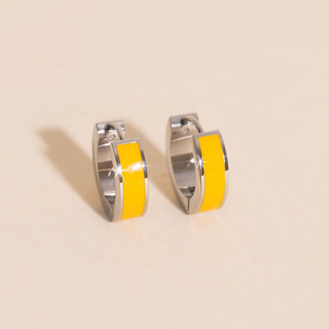Color Chunky Huggie Hoop Earrings
