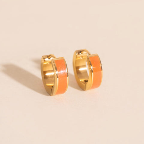 Color Chunky Huggie Hoop Earrings