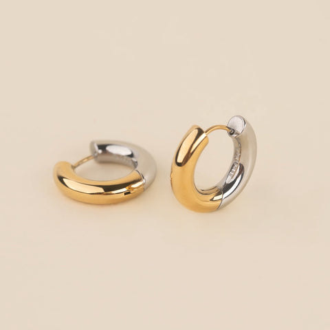 Titanium Chunky Rounded Huggie Hoop Earrings