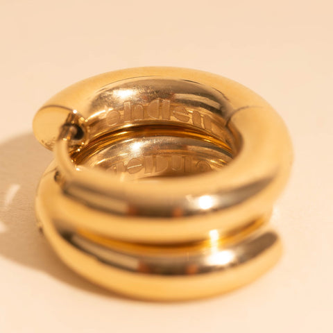 Titanium Chunky Rounded Huggie Hoop Earrings