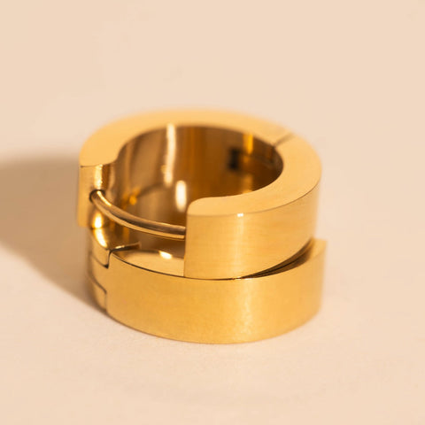 Smooth Chunky Huggie Hoop Earrings