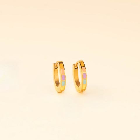 Rainbow Huggie Hoop Earrings