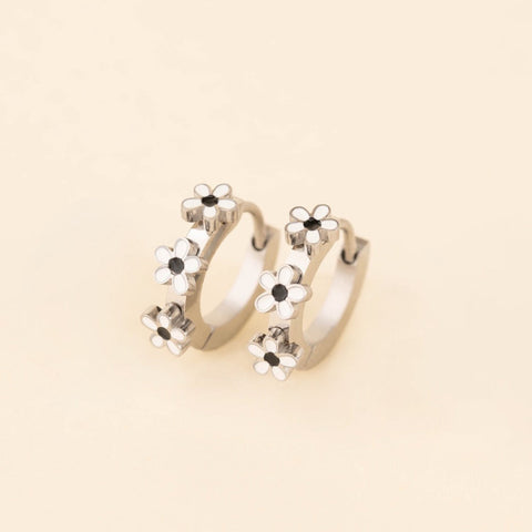 Daisy 3D Huggie Hoop Earrings