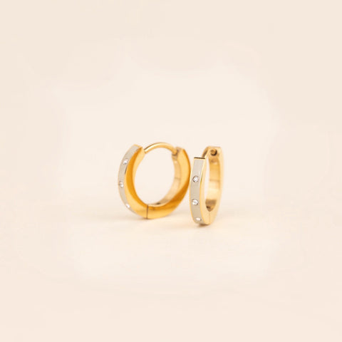 Enamel Crystal Huggie Hoop Earrings