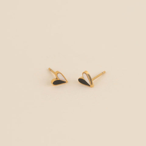 Mini Split Heart Stud Earrings