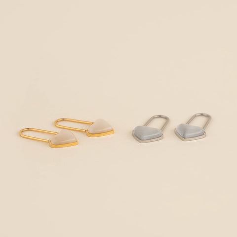 Paperclip Heart Huggie Hoop Charms