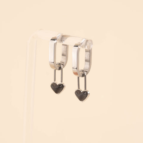 Paperclip Heart Huggie Hoop Charms