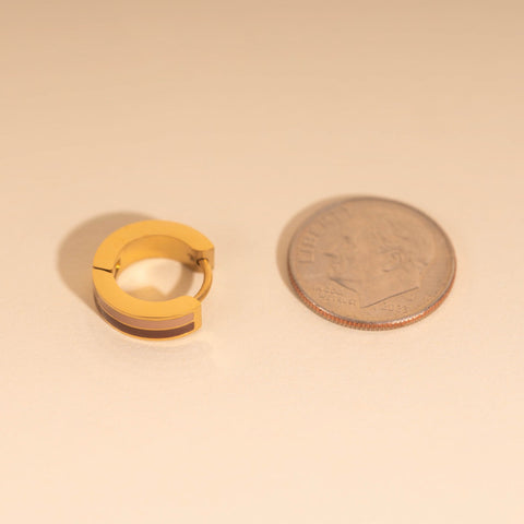 Striped Chunky Huggie Hoop Earrings