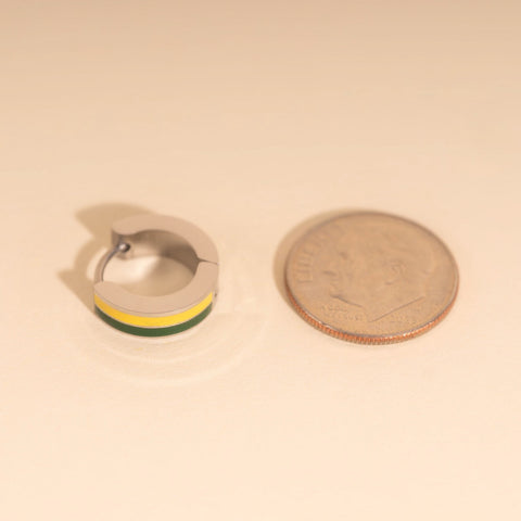 Striped Chunky Huggie Hoop Earrings