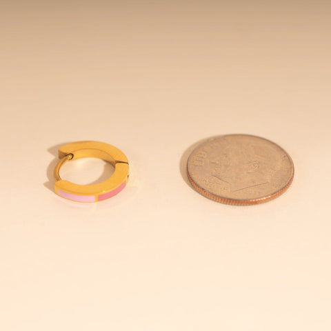 Split Color Huggie Hoop Earrings