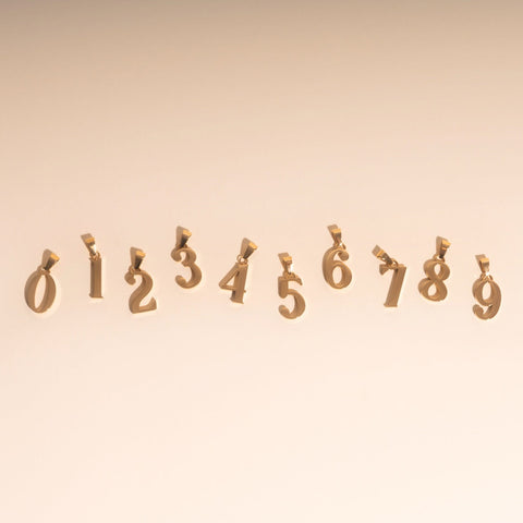 Number Necklace Charm (Single)
