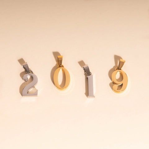 Number Necklace Charm (Single)
