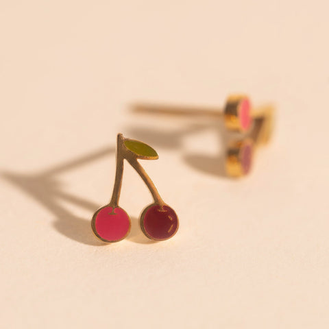 Mini Cherry Stud Earrings