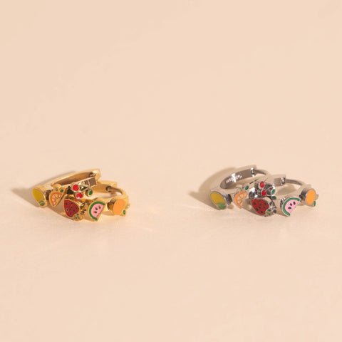 Fruit Loop 3D Huggie Hoop Earrings