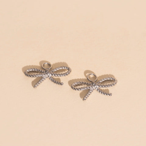 Rope Bow Huggie Hoop Charms