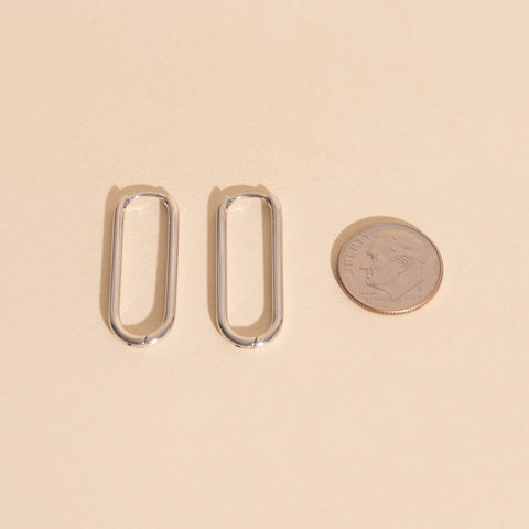 Thinny Rectangle Rounded Huggie Hoop Earrings