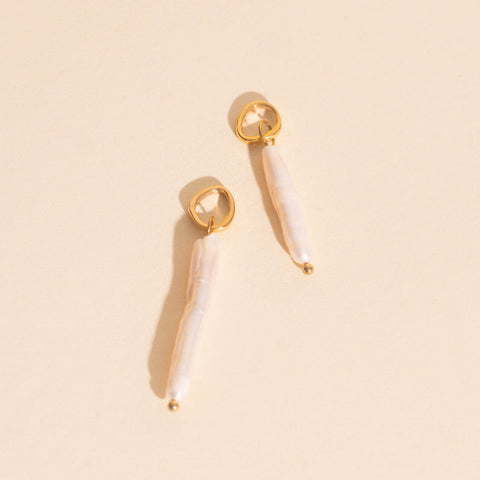 Sailor's Pearl Huggie Hoop Charms