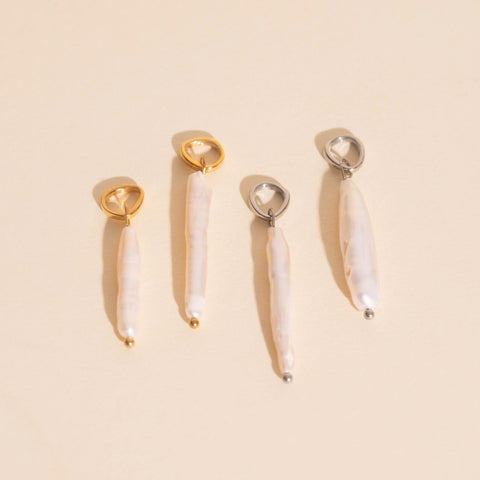 Sailor's Pearl Huggie Hoop Charms