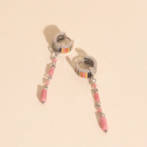 Pink Minnow Super Chunky Huggie Hoop Charms