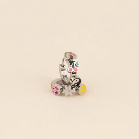 Groovy 3D Huggie Hoop Earrings