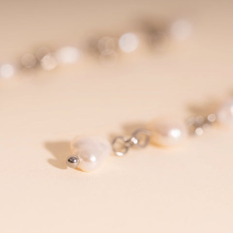 Pearl Dangle Chain Stud Earrings