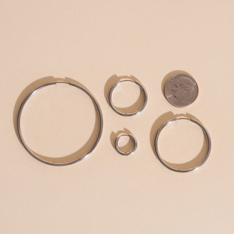 Circle Rounded Huggie Hoop Earrings