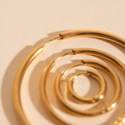 Circle Rounded Huggie Hoop Earrings