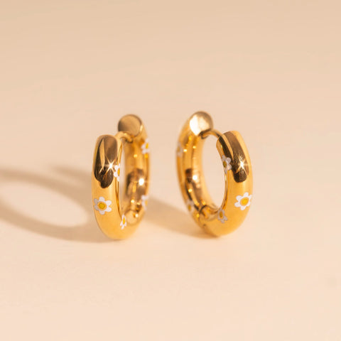 Daisy Chunky Rounded Huggie Hoop Earrings