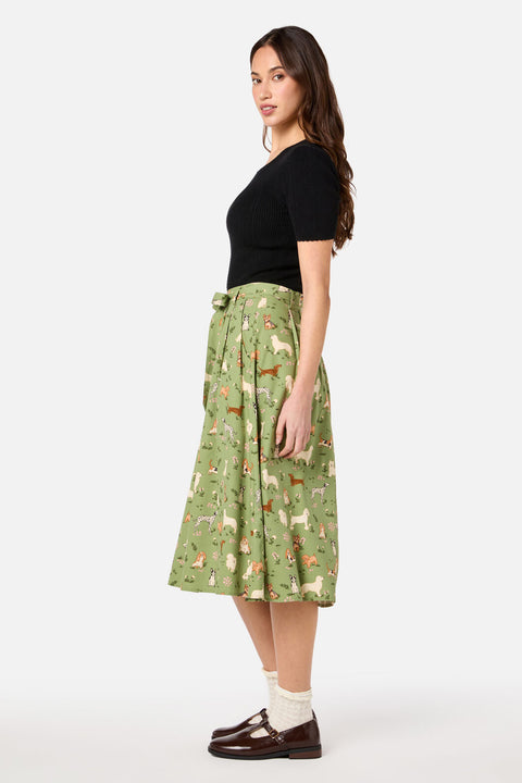 Cute Dogs Midi Skirt