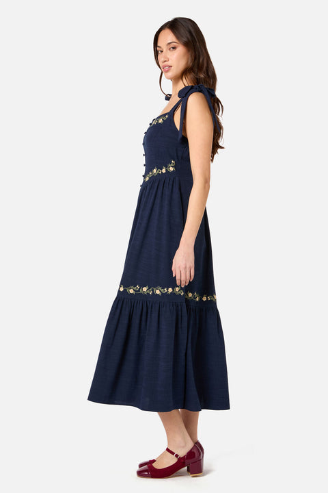 Esme Embroidered Midi Dress