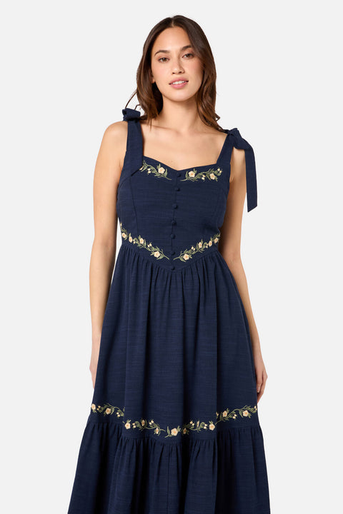 Esme Embroidered Midi Dress