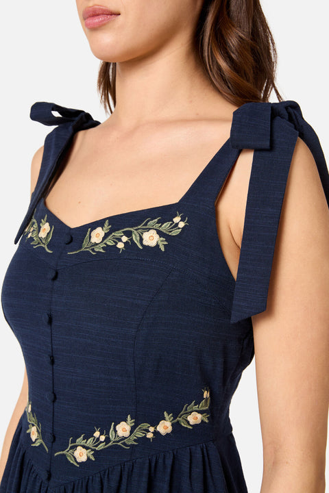 Esme Embroidered Midi Dress
