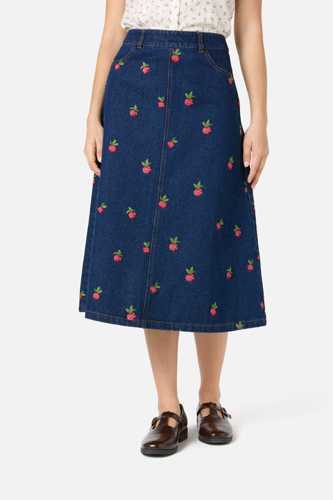 Radish Emb Denim Skirt