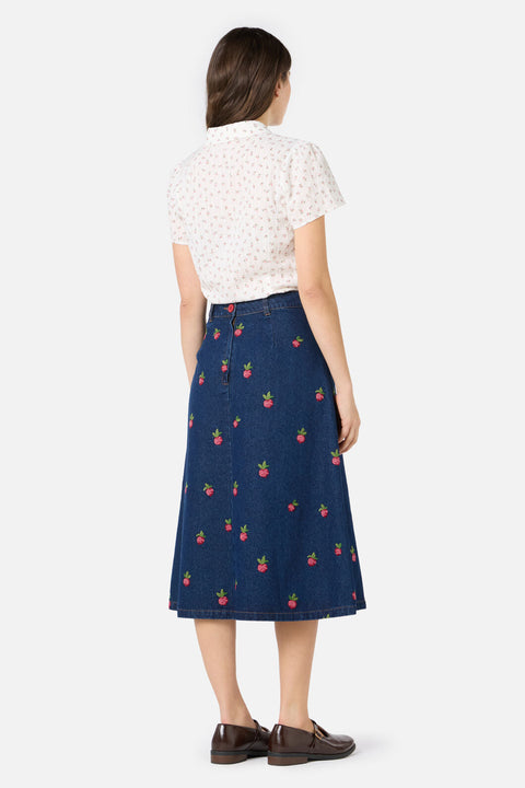 Radish Emb Denim Skirt