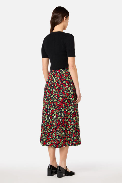 Raspberry Midi Skirt
