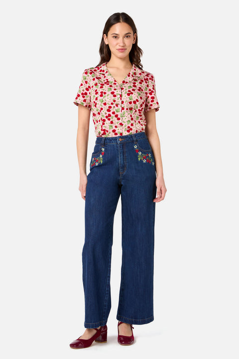 Raspberry Short Sleeve Blouse