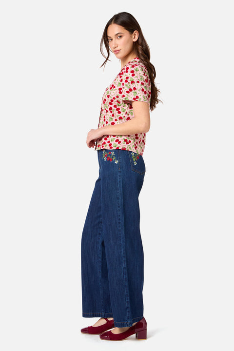 Raspberry Short Sleeve Blouse