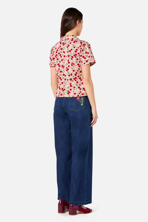 Raspberry Short Sleeve Blouse