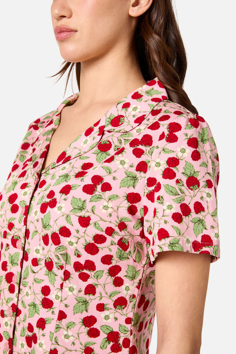 Raspberry Short Sleeve Blouse