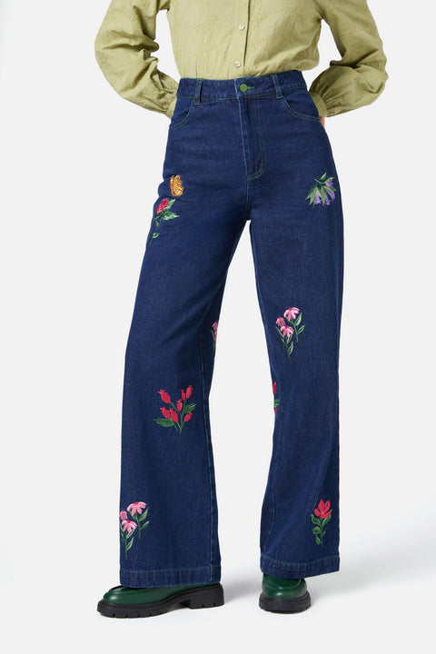 Garden Party Embroidered Jean