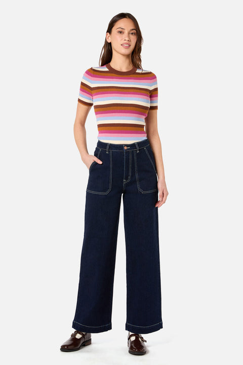 Skye Stripe Rib Knit Top
